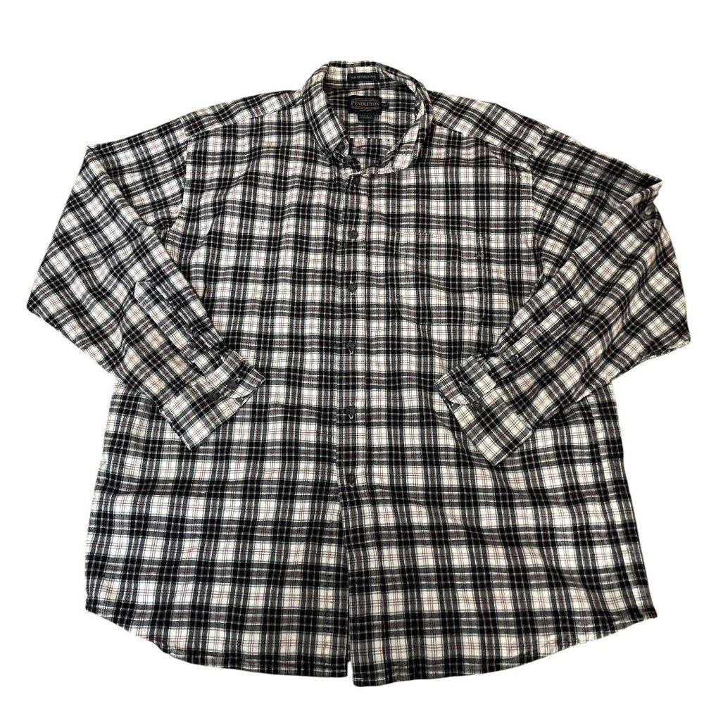 Pendleton Sir Pendleton 100% Virgin Wool Plaid Button Up Shirt Men's XXL